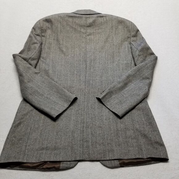 Ralph Ralph Lauren 42R Sport Coat Brown Herringbone Silk Wool Jacket 2 Button - Picture 9 of 10